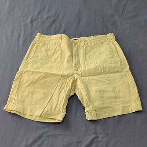 Men's J Crew 9 Inch Yellow Shorts, Size 32